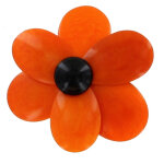 Les poulettes bijoux - broche fleur en tagua - orange