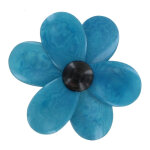Les poulettes bijoux - broche fleur en tagua - turquoise