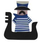 Les poulettes bijoux - broche gondolier r�sine bleue