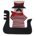 Les poulettes bijoux - broche gondolier r�sine rouge