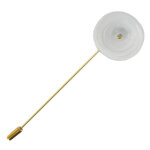 Les poulettes bijoux - broche laiton et coquelicot en p�te de verre - blanc