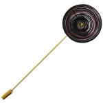 Les poulettes bijoux - broche laiton et coquelicot en p�te de verre - noir