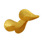 Les poulettes bijoux - broche laiton dor� trois feuilles rondes