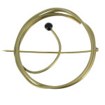 Les poulettes bijoux - broche laiton ronde allumette - noir