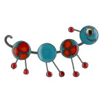 Les poulettes bijoux - broche pin's chenille �maill�e bleue vert � pois oranges