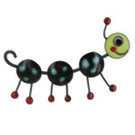 Les poulettes bijoux - broche pin's chenille �maill�e noire � pois blanc