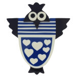 Les poulettes bijoux - broche poulette r�sine bleue et noire