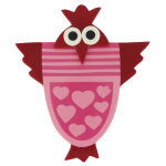 Les poulettes bijoux - broche poulette r�sine fuchsia et rouge