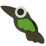 Les poulettes bijoux - broche toucan r�sine kaki et verte