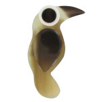 Les poulettes bijoux - broche toucan tropical en corne