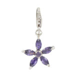 Les poulettes bijoux - charms argent 925 etoile strass couleur am�thyste