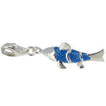 Les poulettes bijoux charms argent 925 truite �maill�e - classics - bleu