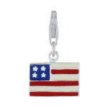 Les poulettes bijoux - charms argent drapeau des etats - unis