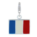 Les poulettes bijoux - charms argent drapeau de la france