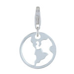 Les poulettes bijoux - charms argent m�daille mappemonde