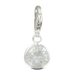 Les poulettes bijoux - charms argent strass taille diamant transparent