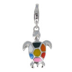 Les poulettes bijoux - charms bracelet argent tortue des galapagos multicolores