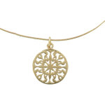 Les poulettes bijoux - collier arabesque ronde plaqu� or