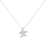 Les poulettes bijoux collier argent 925 etoile de mer et billes - taille 40 cm