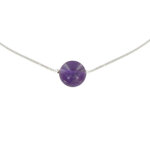 Les poulettes bijoux - collier argent 925 et sa perle d'am�thyste