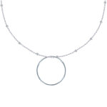 Les poulettes bijoux - collier argent chaine billes et cercle