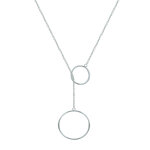 Les poulettes bijoux - collier argent cravate deux cercles