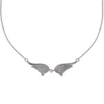 Les poulettes bijoux - collier argent deux ailes d'ange