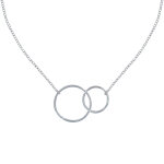 Les poulettes bijoux - collier argent deux cercles - petit mod�le