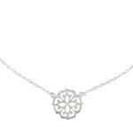 Les poulettes bijoux - collier argent fleur de lotus