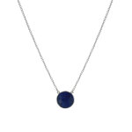 Les poulettes bijoux - collier argent pav� facett� de lapis lazuli