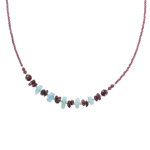 Les poulettes bijoux - collier argent perles de grenat et pav�s de larimar