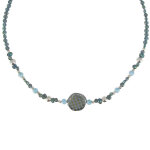 Les poulettes bijoux - collier argent perles de verre et de larimar