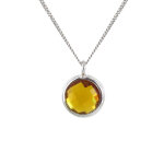 Les poulettes bijoux - collier argent rond cristal - classics - jaune
