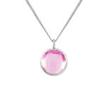Les poulettes bijoux - collier argent rond cristal - classics