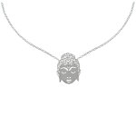 Les poulettes bijoux - collier argent t�te de bouddha