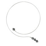 Les poulettes bijoux - collier argent torque cristal grise