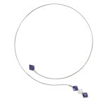 Les poulettes bijoux - collier argent torque cristal violettes et cristal