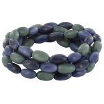 Les poulettes bijoux - collier ou bracelet elastique graines de tagua d�grad� gris b