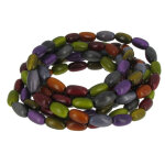 Les poulettes bijoux collier ou bracelet elastique graines de tagua multicolore auto