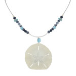 Les poulettes bijoux - collier c�ble argent perles d'agate craquel�es p�pites de lar