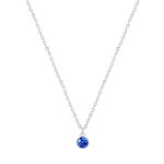 Les poulettes bijoux - collier chaine argent 925 et strass - bleu navy