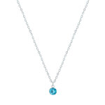 Les poulettes bijoux - collier chaine argent 925 et strass - turquoise