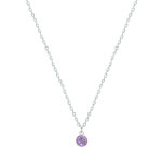 Les poulettes bijoux - collier chaine argent 925 et strass - violet
