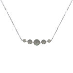 Les poulettes bijoux - collier chaine argent cinq perles de labradorite
