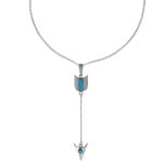 Les poulettes bijoux - collier chaine argent pendentif fl�che de larimar