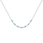 Les poulettes bijoux collier chaine argent rhodi� sept petites perles de larimar fac