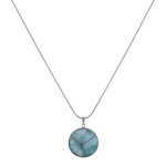 Les poulettes bijoux - collier chaine serpent argent pendentif rond trois triangles