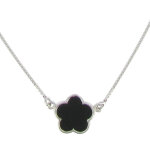 Les poulettes bijoux - collier chance argent et onyx noir