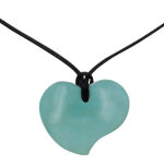 Les poulettes bijoux collier coeur en tagua - classics - turquoise