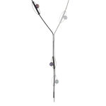 Les poulettes bijoux - collier cravate argent et argent oxyd� 7 perles gris clair et